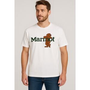 Marmot Leaning Marty Tee XL White Clover Graphic Outdoor Hiking NWT